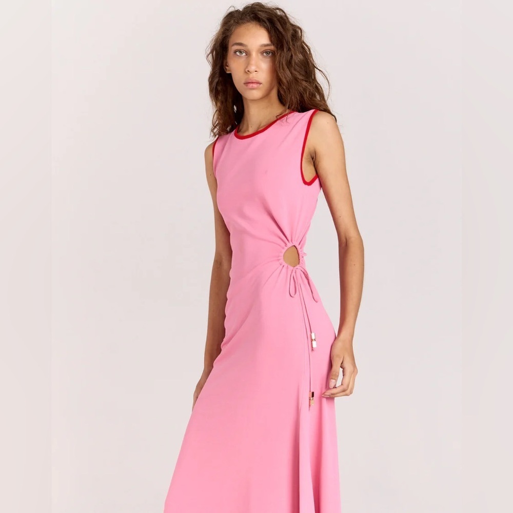 ROMY Lou Lou Maxi Dress Cutout in Pink and Red